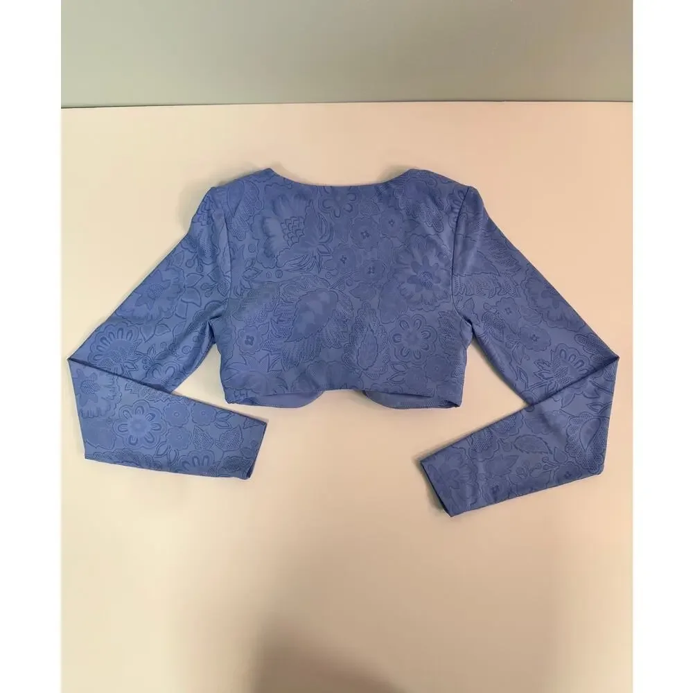 Offline by Aerie Bra Free Long Sleeve Cropped Top - Size Medium - Purple - Picture 3 of 3